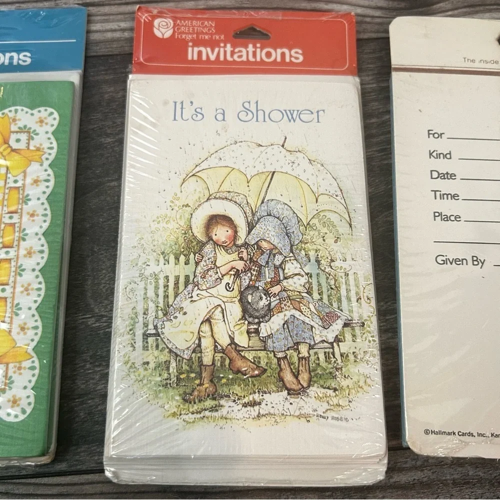 Vintage Sealed Hallmark & American Greeting Bridal Shower Invitations Set of 3 - Picture 4 of 7
